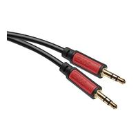 EMOS Jack Cable estéreo de 3,5 mm Jack a Jack (2 x macho), 3 m AUX Cable/Cable de audio para iPhone, Smartphone, iPad, Tableta, Reproductor MP3, Reproductor estéreo, Auriculares, Negro