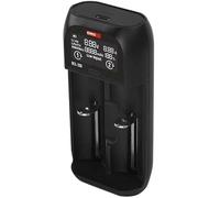 EMOS Cargador de batería Universal para Pilas AAA, AA, C, SC/Cargador Inteligente para baterías de Iones de Litio, LiFePO4, NiMH, NiCd + Cable USB 5 V/2 A N9221