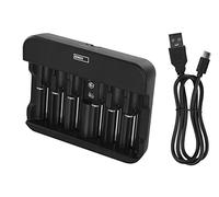 EMOS Cargador Universal NiMH NiCd para 6 baterías, Cargador rápido de 500 mA, para 1-6 Pilas AAA, AA, C, D, 9 V, Incluye Cable USB-C, indicador LED, protección de la batería, Funciones de Seguridad