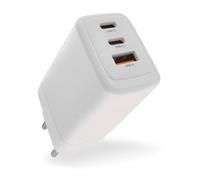EMOS - Cargador USB-A/2xC PD 65W - Fuente de alimentación USB triple con tecnología GaN - Adaptador europeo USB-C+A - 60W/65W USB Conector PowerDelivery para teléfono móvil, tableta, portátil - 5-20 V
