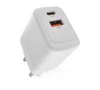 EMOS - Cargador USB-A/C PD 20W - Fuente de alimentación USB doble con tecnología GaN - Adaptador europeo USB-C+A - Conector USB 18W/20W PowerDelivery para smartphone, iPhone, tabletas - 5-12 V, máx. 3