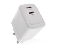 EMOS - Cargador USB-C PD 35W - Doble fuente de alimentación USB con tecnología GaN - Adaptador Euro 2X C - Enchufe de carga de 35W PowerDelivery para smartphone, iPhone, tabletas - 5-20 V, máx. 3 A