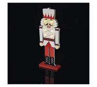 EMOS Cascanueces de Madera de 30 cm, Figura de Navidad Luminosa con LED, decoración Tradicional de Navidad, Figura de Soldado - Funciona con Pilas (Incluye CR2032) - Blanco cálido - para Interiores