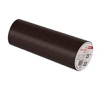 EMOS Cinta aislante de PVC marrón, 10 unidades, 15 mm x 10 m, grosor de cinta de 0,13 mm, autoadhesiva, alta resistencia a la tensión y rango de temperatura de aplicación, resistente a los rayos UV,