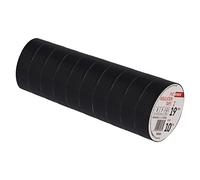 EMOS Cinta aislante de PVC negro, paquete de 10 unidades, 19 mm x 10 m, grosor de cinta de 0,13 mm, autoadhesiva, alta resistencia a la tensión y rango de temperatura de aplicación, resistente a los