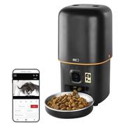 EMOS - GoSmart Comedero automático de 4 litros con cámara - Dispensador de alimentos WLAN Pet Care con aplicación - Comida seca para gatos y perros con programación, grabación de voz, dosificación de