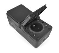 EMOS Cyklone - Interruptor de pared para exteriores con enchufe de pared estándar francés, resistente al agua IP55, para interiores, exteriores, zonas húmedas, montaje en superficie, color gris