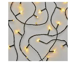 EMOS D4FW03 - Cadena de luces LED de 8,4 m, cable negro con 120 luces LED, temporizador de 6/18 h, funciona con pilas (3 x AA), 10.000 h, IP44, para interiores y exteriores, D4FW03