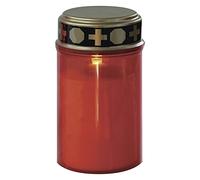 EMOS DCCV20 - Vela LED para tumba con sensor crepuscular, IP44, impermeable, para exteriores, 1500 horas de vida útil, DCCV20, 7 x 12,5 cm, color rojo