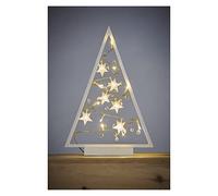 EMOS DCWW27 - Árbol de Navidad luminoso (15 ledes, luz blanca cálida, IP20 para interiores, funciona con pilas (2 pilas AA), 10000 h de duración, temporizador de 6/18 horas, 0,45 W, 20 x 30 cm, color