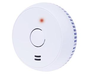 EMOS Detector de Humo/Detector de Incendios/Detector de Incendios para Montaje en Pared, Sensor fotoeléctrico, señal acústica de 85 dB, Aviso de Advertencia LED óptico, 10 años de Vida útil, batería