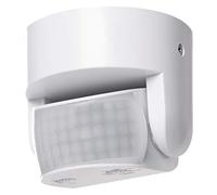 EMOS G1240 Detector de Movimiento infrarrojo IP65 para Uso Interior y Exterior, ángulo 180°, Alcance de detección 12 m, sensibilidad lumínica 3-2000 Lux, también para Montaje en Superficie, Blanco