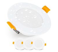 EMOS Downlight LED Techo Empotrable 5 Watt / 500 Lumen | Focos Techo Impermeable IP54 Para Uso Exterior E Interior, Blanca Cálido 3000k | Juego de 3 Ojos de Buey Ultraplano, Redondo, Blanco