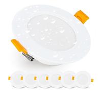 EMOS Downlight LED Techo Empotrable 5 Watt / 500 Lumen | Focos Techo Impermeable IP54 Para Uso Exterior e Interior, Blanca Cálido 3000k | Juego de 6 Ojos de Buey Ultraplano, Redondo, Blanco