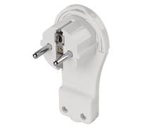 EMOS Enchufe Plano con lengüeta, Schuko con Mango abatible, 250 V 16 A 3680 W, hasta 2.5 mm², IP20 Interior, Blanco