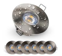 EMOS Exclusive Focos LED Interior Techo 5W, 370lm | Ojos de Buey LED para Techo luz blanca cálida 3000k | Juego de 6 focos empotrables LED para baño IP44 ultraplanos redondo en color plata