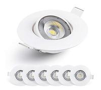 EMOS Exclusive Focos LED Interior Techo 5W, 450lm | Ojos de Buey LED para Techo luz blanca cálida 3000k | Juego de 6 focos empotrables LED ultraplanos redondos pivotante en 50° en color blanco