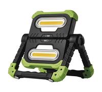 EMOS Faro LED Plegable, luz de Trabajo giratoria 360° con Mango, portátil con batería y Intensidad lumínica 2000 LM, para construcción, Recargable a través del USB 8000 mAh, Alcance 70 m, Verde/Negro