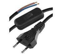 Emos Flexo de Cable de PVC 2 x 0,75 mm, 2 m, Negro con Interruptor, KF de H1/s051e4