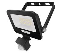 EMOS - Foco LED de aluminio GLARO 20 W con sensor - IP54 resistente al agua para ambientes húmedos y exteriores - superbrillante 2000 lm, blanco neutro 4000 K, vida útil 20.000 h - cable de conexión