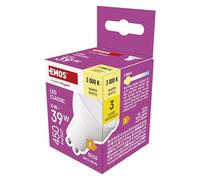 EMOS Foco LED MR16 con casquillo GU10, 4 W de repuesto para bombilla halógena de 39 W, brillo 450 lm, blanco cálido 3000 K, 30000 h de vida útil, CRI mín. 80, ángulo de haz de 100°, color blanco