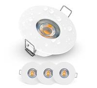 EMOS Focos LED Interior para Techo 5W 370lm | Ojos de Buey para Techo Luz Blanca Cálida 3000k | Set de 3 Focos Empotrables Ultraplanos Redondos para Baño IP44 en Blanco