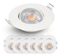 EMOS Focos LED Interior Techo regulable 4,9W, 480lm | Ojos de Buey LED para Techo blanca cálida 2700k | Juego de 12 focos LED para uso interior, ultraplanos redondos 50° pivotante, color blanco