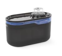 EMOS - Fuente para Gatos de 2,6 l con Sistema de filtración - Fuente para Perros y Gatos - Fuente de Agua Potable - Fuente de Agua para Mascotas - Dispensador de Agua Dulce - Gris