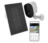 EMOS GoSmart - Cámara inteligente para exteriores con WiFi y panel solar, cámara de vigilancia con batería de 5 MP, gran angular de 135°, visión nocturna de 9 m, detección de movimiento, zona privada