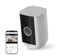 EMOS GoSmart - Cámara Inteligente para Interiores y Exteriores (5 MP, WiFi Universal, con aplicación, detección de Movimiento, visión Nocturna, batería, Compatible con Google Assistant y Alexa
