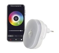 EMOS GoSmart Detector de movimiento infrarrojo 2 en 1 y luz nocturna con aplicación, detector de movimiento WiFi para hogar y luz colorida, ángulo de detección de 120°, alcance de