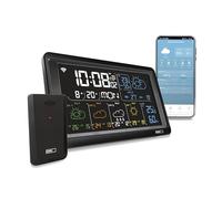 EMOS GoSmart - Estación meteorológica WiFi con sensor exterior inalámbrico y aplicación - Pantalla a color, previsión meteorológica de 5 días, termómetro, higrómetro, reloj, compatible con Tuya