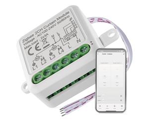 EMOS GoSmart - Módulo de interruptor de persiana inteligente con App - ZigBee - para interruptor doble - Interruptor de relé empotrado para control de persianas, control por voz de las persianas -