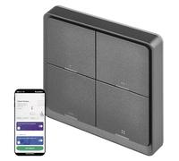 EMOS GoSmart Smart Home - Interruptor de escena portátil con pantalla LED y aplicación, ZigBee, funciona con pilas, 4 botones, 12 escenas, controla un número ilimitado de dispositivos inteligentes o