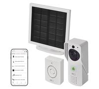 EMOS GoSmart - Timbre de Puerta con vídeo para el hogar Inteligente con aplicación, WiFi, cámara Impermeable Full HD 1080p, Panel Solar/batería, Timbre, Control de Cerradura de Puerta, protección