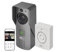 EMOS GoSmart - Timbre de Puerta con vídeo para el hogar Inteligente con aplicación - WiFi - Cámara Impermeable Full HD 1080p - Timbre, Control de Cerradura de Puerta, antirrobo, Compatible con Google