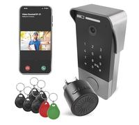 EMOS GoSmart Videoportero Inteligente con App - conexión Ethernet de 1 Cable - Resistente al Agua - Cámara Full HD de 2 MP - In erradura con Teclado, Timbre, Fuente de alimentación, Chips RFID