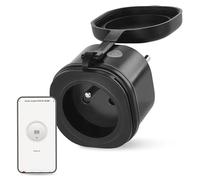 EMOS GoSmart ZigBee - Enchufe para exteriores (16 A, 2,4 GHz, con temporizador y contador de electricidad, IP44, controlado manualmente o con aplicación inteligente, compatible con Amazon Alexa