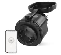 EMOS GoSmart ZigBee - Enchufe para exteriores (16 A, 2,4 GHz, con temporizador y contador de electricidad, IP44, controlado manualmente o con aplicación inteligente, compatible con Amazon Alexa,