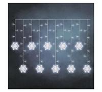EMOS Guirnalda de copo de nieve con 60 ledes, cortina de luces de 135 cm + cable de 5 m, luz blanca fría, guirnalda de luces LED + fuente de alimentación, duración de la luz: 10.000 h, IP20 para