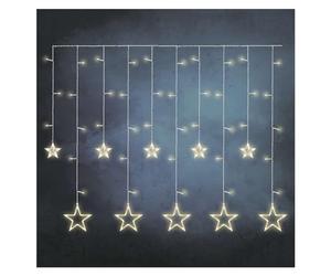EMOS Guirnalda de estrellas con 115 ledes, cortina de luces de 185 cm + cable de 5 m, color blanco cálido, guirnalda de luces LED + fuente de alimentación, duración de la luz: 10.000 h, IP44 para