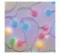 EMOS Guirnalda de luces LED Cherry multicolor para interior y exterior, 4 m de largo, 40 LED en forma de bola, 2,5 cm, temporizador 6 h, fuente de alimentación y transformador, para fiestas, Navidad,