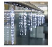 EMOS Guirnalda de luces LED de carámbanos, luz blanca fría, 135 cm, guirnalda de luces con 10, 6/18 h función de temporizador, funciona con pilas (2 pilas AA), duración de la luz 10.000, IP20 para