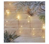 EMOS Guirnalda de luces LED de color blanco cálido, 1, 9 metros, función de temporizador de 6 horas, funciona con pilas (2 pilas AA), duración de la luz: 10.000, IP20 para interiores, D3AW07, blanco