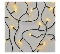 EMOS Guirnalda de luces LED de color blanco cálido, 5,6 metros, cable negro, con 80 LED, función de temporizador de 6/18 horas, funciona con pilas (3 pilas AA), tiempo de luz 10.000, IP44, para