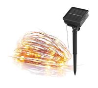 EMOS Guirnalda de luces LED micro LED con panel solar, 120 nanobombillas LED en blanco cálido, alambre de cobre 12+3 m, para exteriores, iluminación impermeable para momentos románticos,