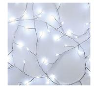 EMOS - Guirnalda de luces LED Nano Blanco Frío 2,4 m Alambre Luminoso en racimo Plateado Función Temporizador 6/18 h Funcionamiento con pilas (3 x AA) Tiempo de iluminación 10000 h IP20 para interior