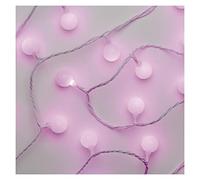 EMOS Guirnalda de luces LED rosa cereza para interior y exterior, 4 m de largo, cadena de luces de Navidad con 40 LED en forma de bola de 2,5 cm, temporizador de 6 horas, fuente de alimentación y