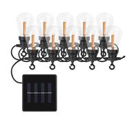 EMOS Guirnalda de luces vintage con panel solar de 5 m, 10 bombillas LED de diseño retro para exteriores, resistente a la intemperie, iluminación vintage para jardín, fiesta, balcón, luz blanca