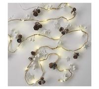 EMOS Guirnalda de Navidad con 20 LED y piñas, guirnalda decorativa de 170 cm, función de temporizador de 6/18 horas, funciona con pilas (2 pilas AA), duración de la luz 10.000 h, IP20 para interiores